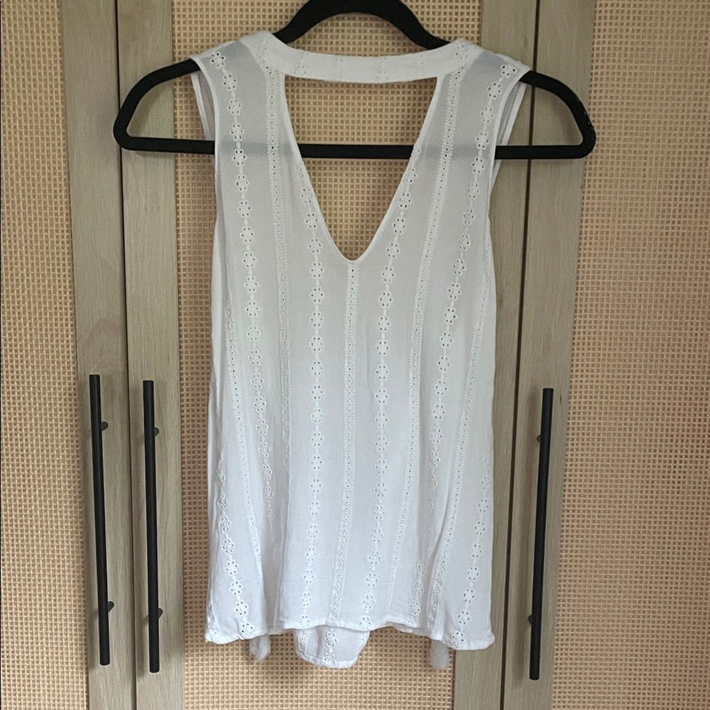 Lush White Eyelet Tank Top